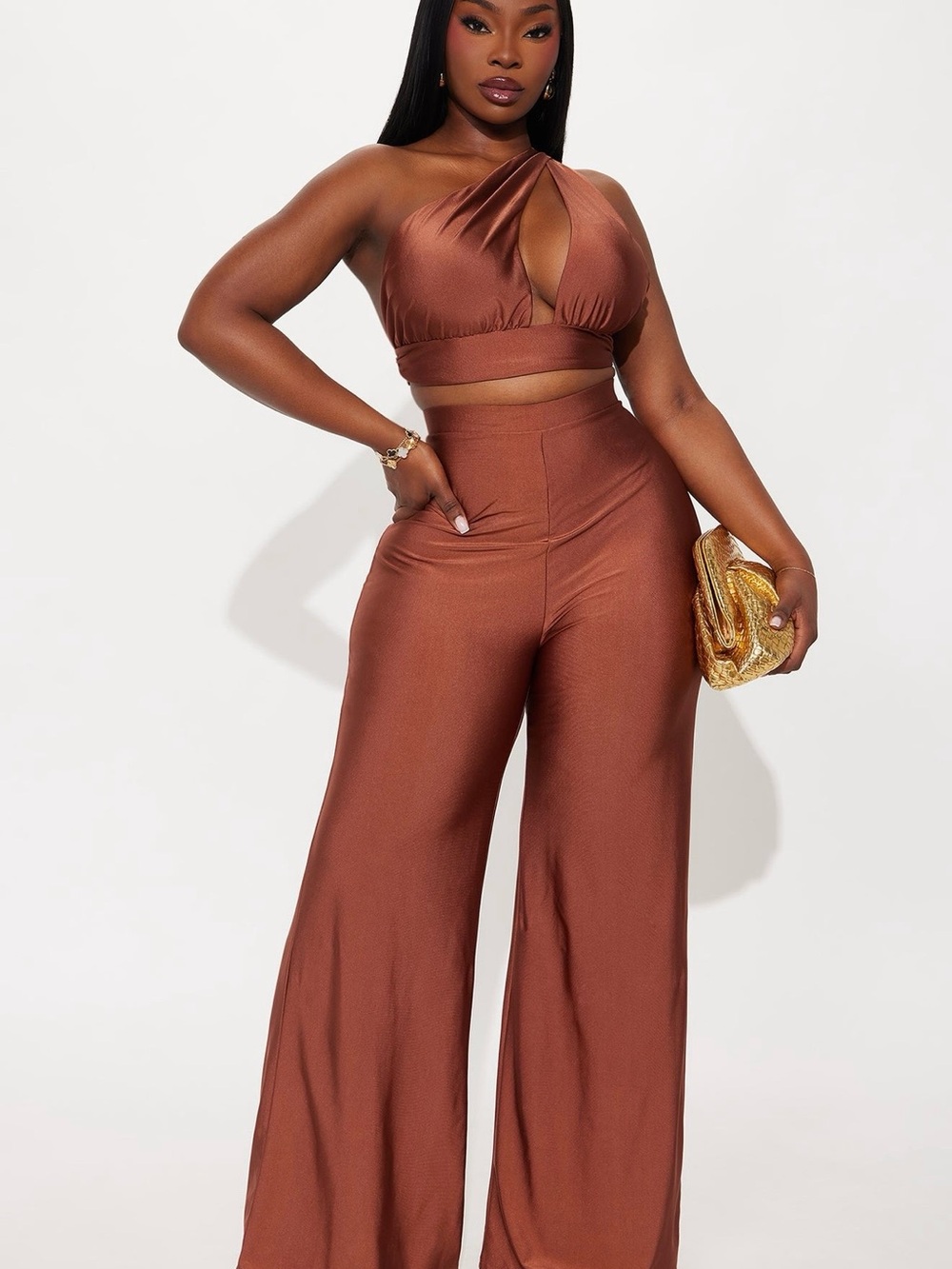 High-Waist Wide-Leg Pant Set